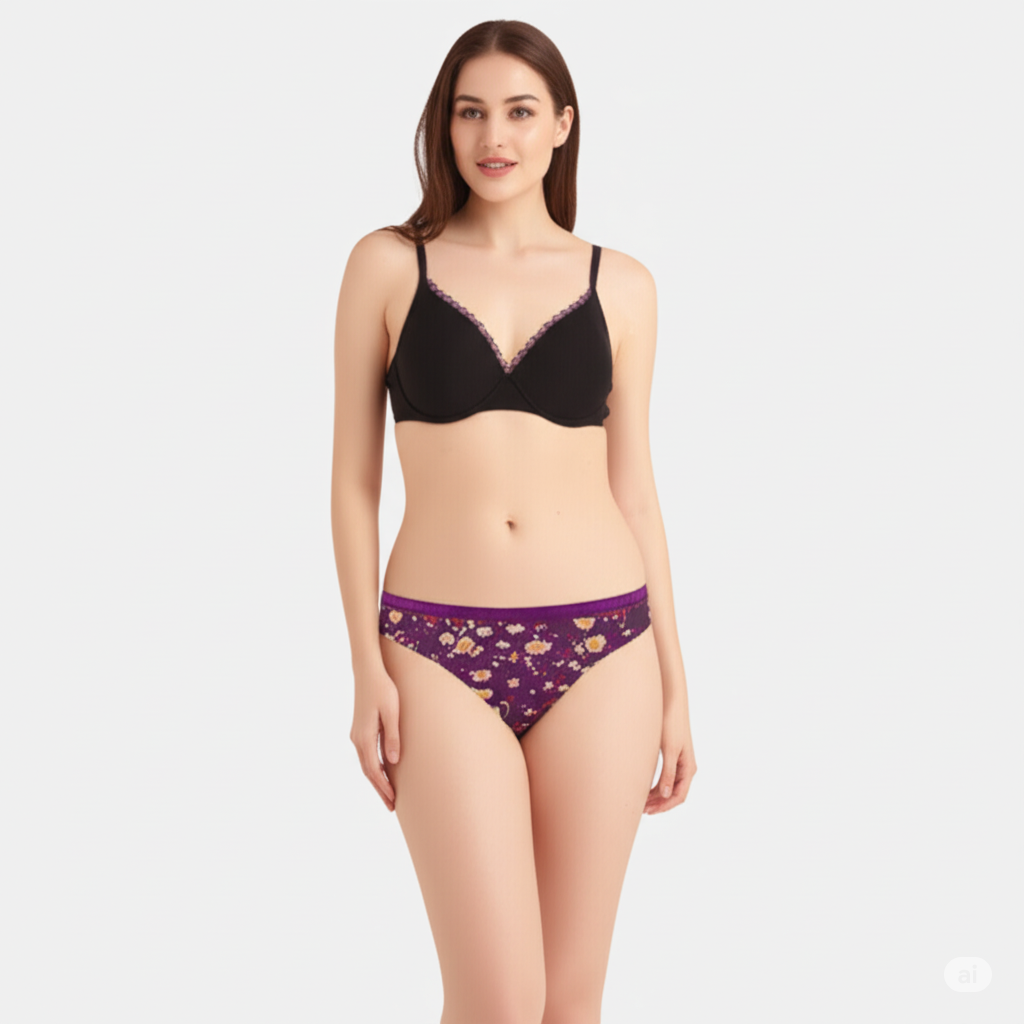 Cotton Floral Print Briefs (Set 3 Colour Combo Pack )