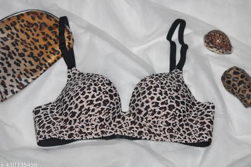 leopard print padded push-up bra