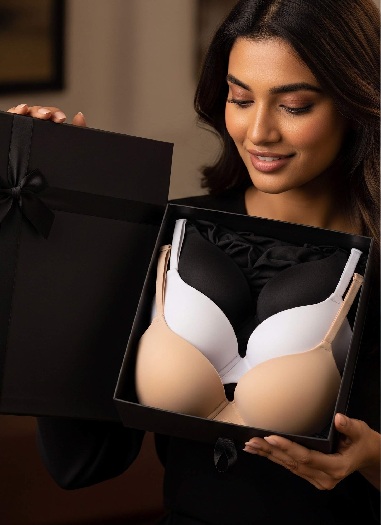 Silky-Smooth Perfect-Fit Padded Push-Up T-shirt Bra.  - 3 Colour Combo Gift Pack