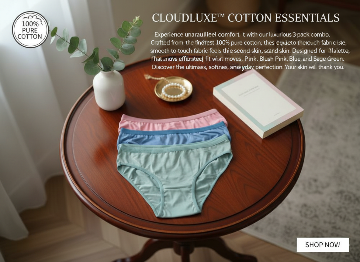 Soft Cotton Briefs, 3 Piece Combo Pack